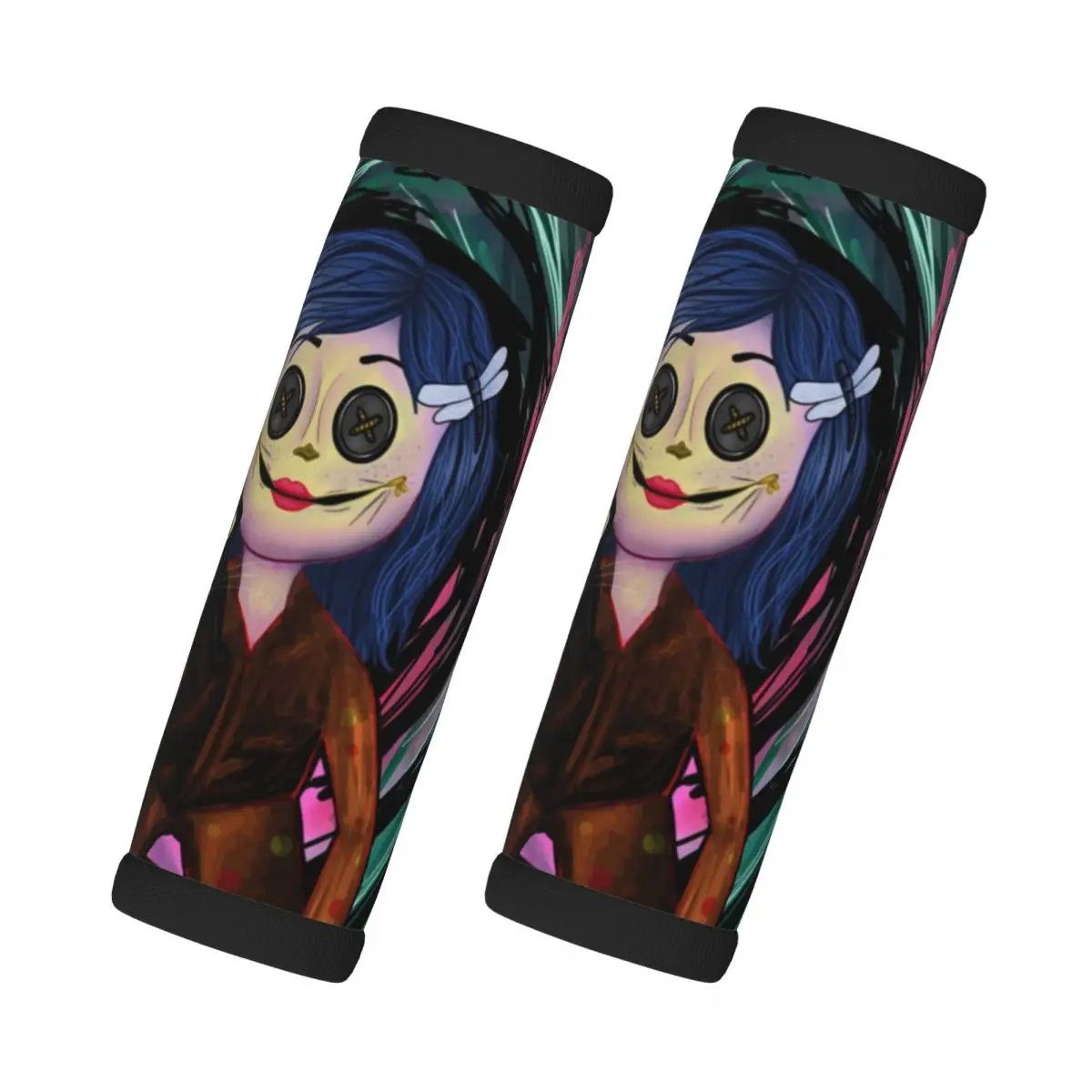 

Custom Coraline Horor Cartoon Luggage Handles Wrap Grips 2 Pcs Handle Grip For Travel Bag Luggage Suitcase Airplane Comfortable