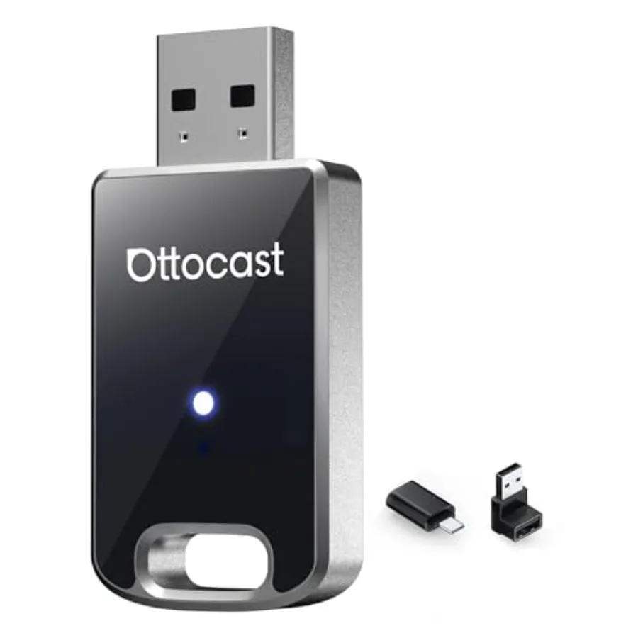 

CarPlay Android Auto wireless adapter for cars aluminum body black plug-and-play with GPS passthrough and auto reconnect