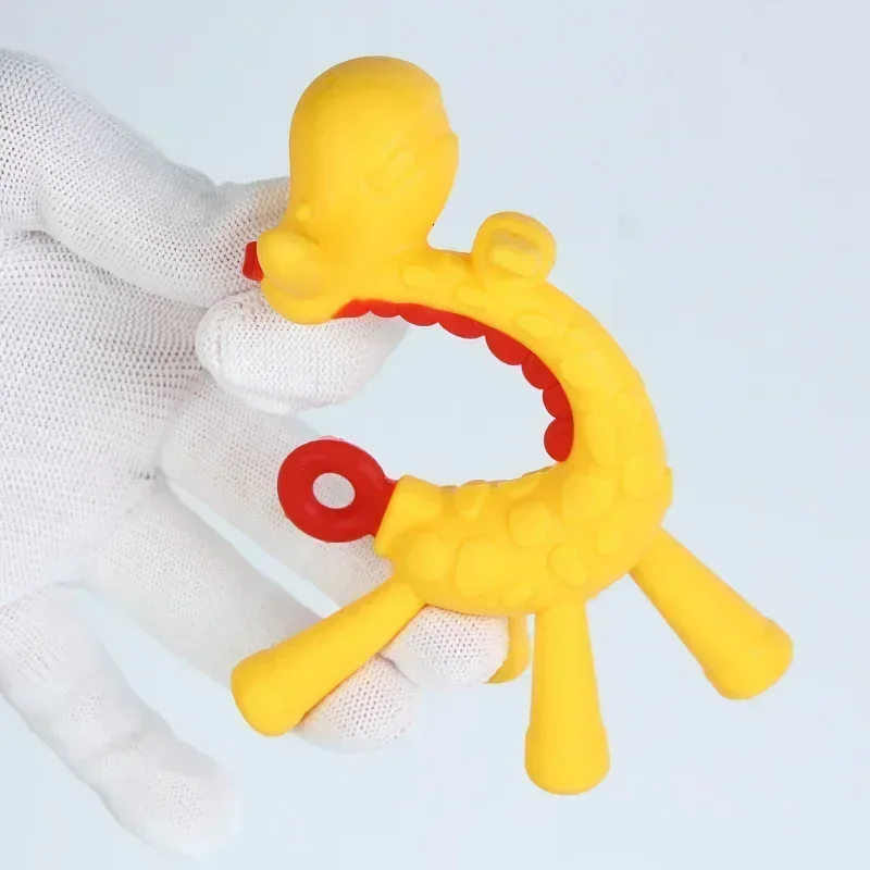 Bonito bebê molar mordedores brinquedo macio silicone girafa coelho dos desenhos animados dentição para bebês alívio gengivas dor brinquedos recém-nascidos essenciais