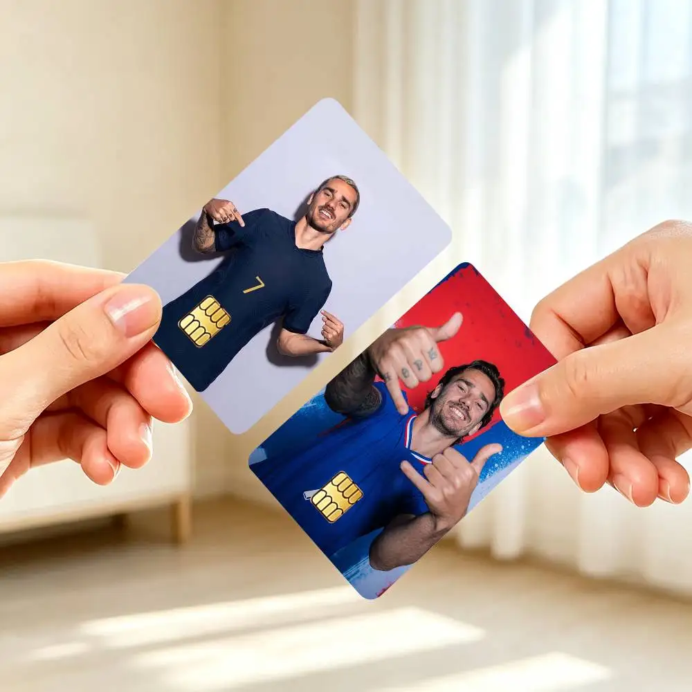 A-Antoine Griezmann Football Player Credit Card HD Stickers Game Card Decal Small Chip Waterproof Sticker Gift