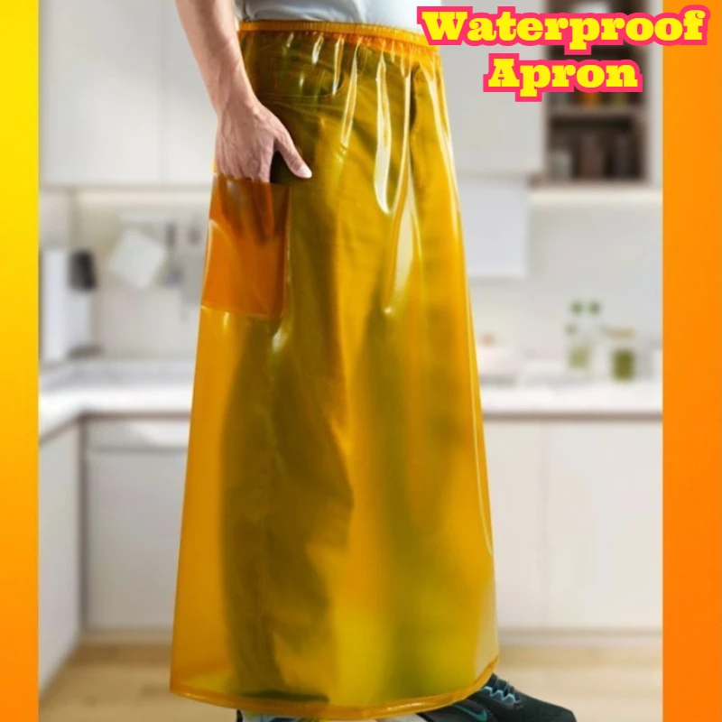 Waterproof Ox Tendon Half Apron Thickened Wearproof Oil Resistant Oversized Waist Girdle Kitchen Seafood Tea Picking Rainproof