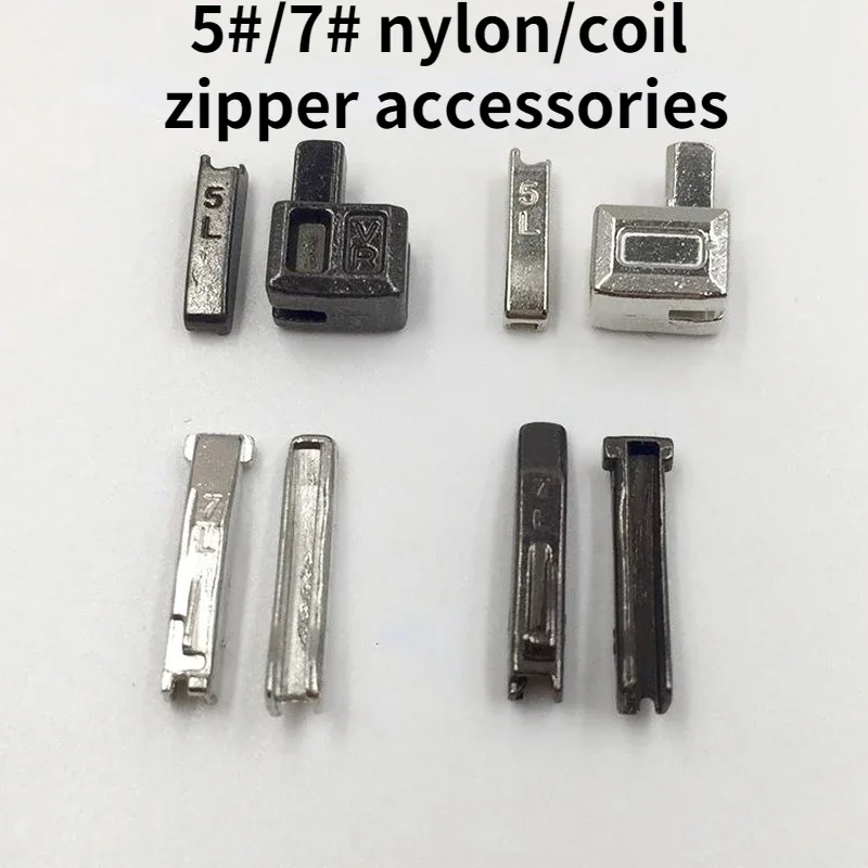 30sets/Lot 5#/7# Nylon Coil Zipper Accessories Invisible Reverse Installing Box Pin Retainer Instant Repair Open End