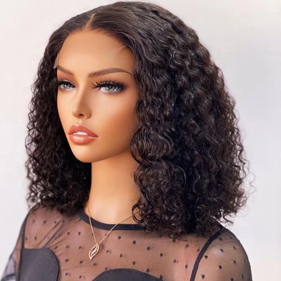 Curly Human Hair Wig For Women Short Lace Brazilian Hair Wigs Blonde Highlight Colored Real Hair Wigs Red Ombre Bob Curly Wigs