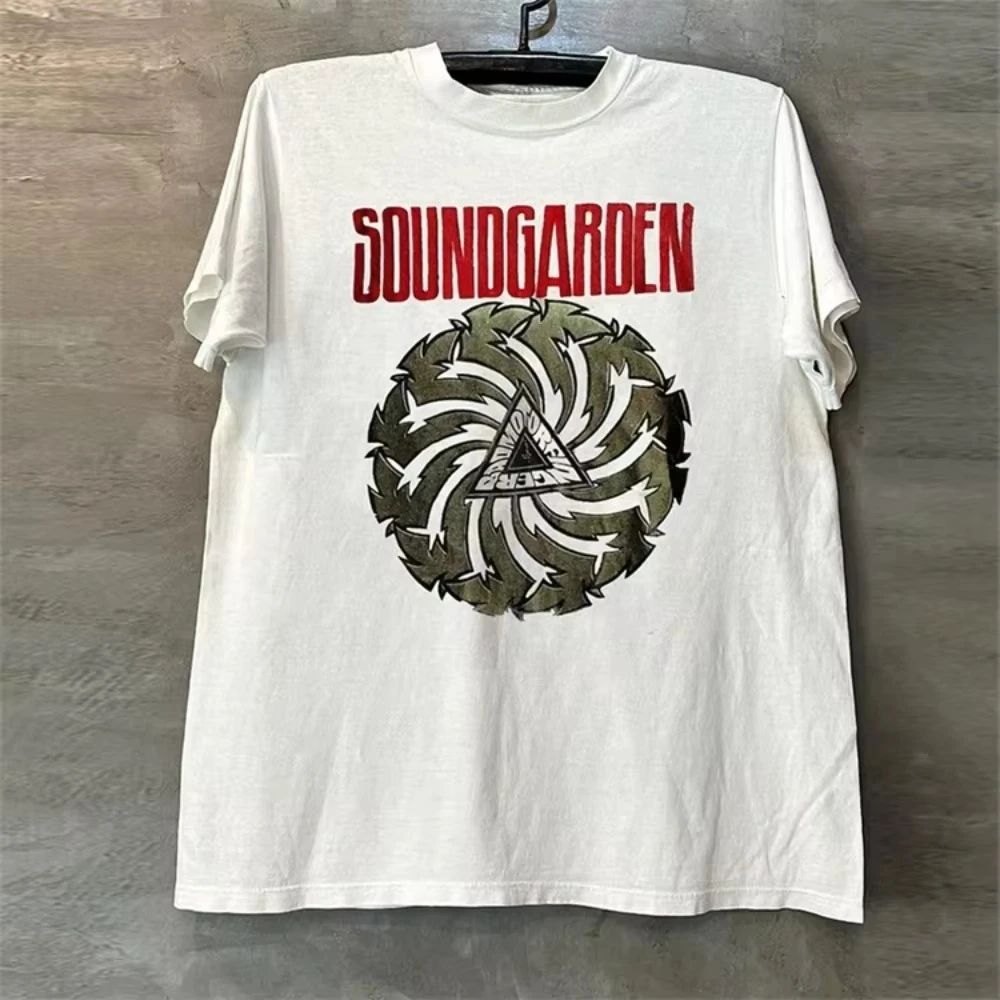 

Sound Garden Sound Garden Band High Street FOG Хип-хоп Рок Винтаж Хлопковый принт с короткими рукавами Женские мужские и женские футболки