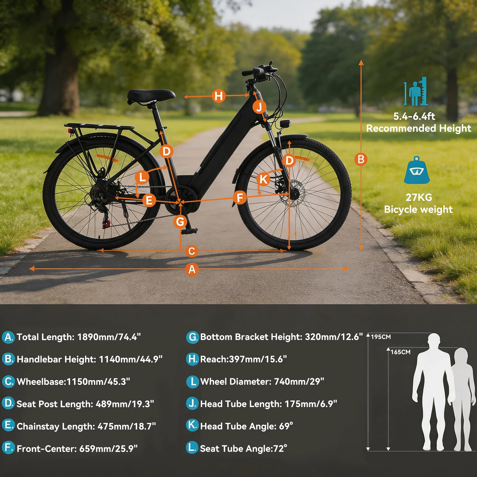 Electric City Bike for Women and Men 36V Removable Battery 26inch Electric Bicycle 7-Speed E Mountain Bike