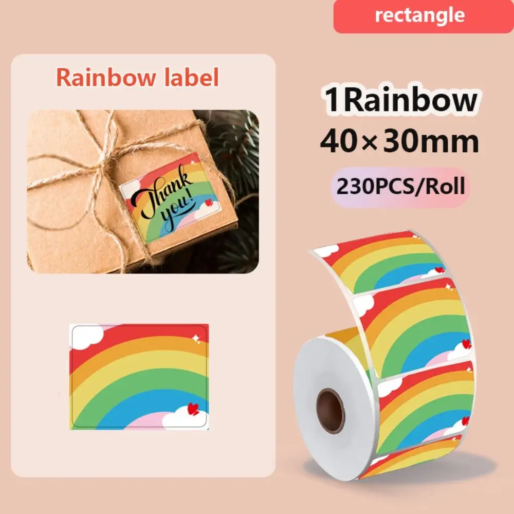 140/230Pcs 레인보우 열전사 프린터 라벨 DIY 방수 빈 라벨 스티커 긁힘 방지 찢어짐 방지