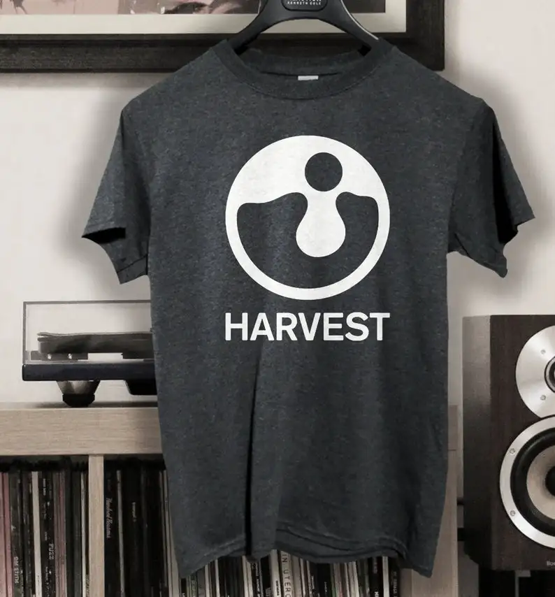 Harvest records T shirt screen print short sleeve shirt cotton