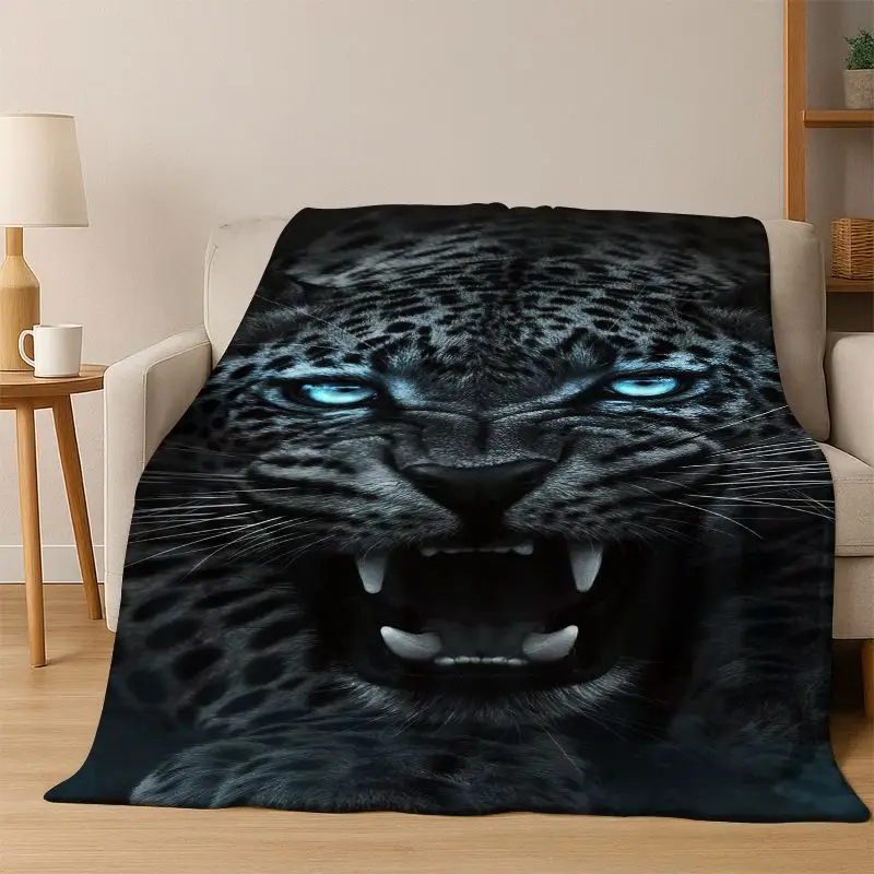 Leopard Cheetah Beast Animal Flannel Blanket Soft Warm Blanket Throw Blanket for Bedroom Living Room Bed Travel Camping Picnic