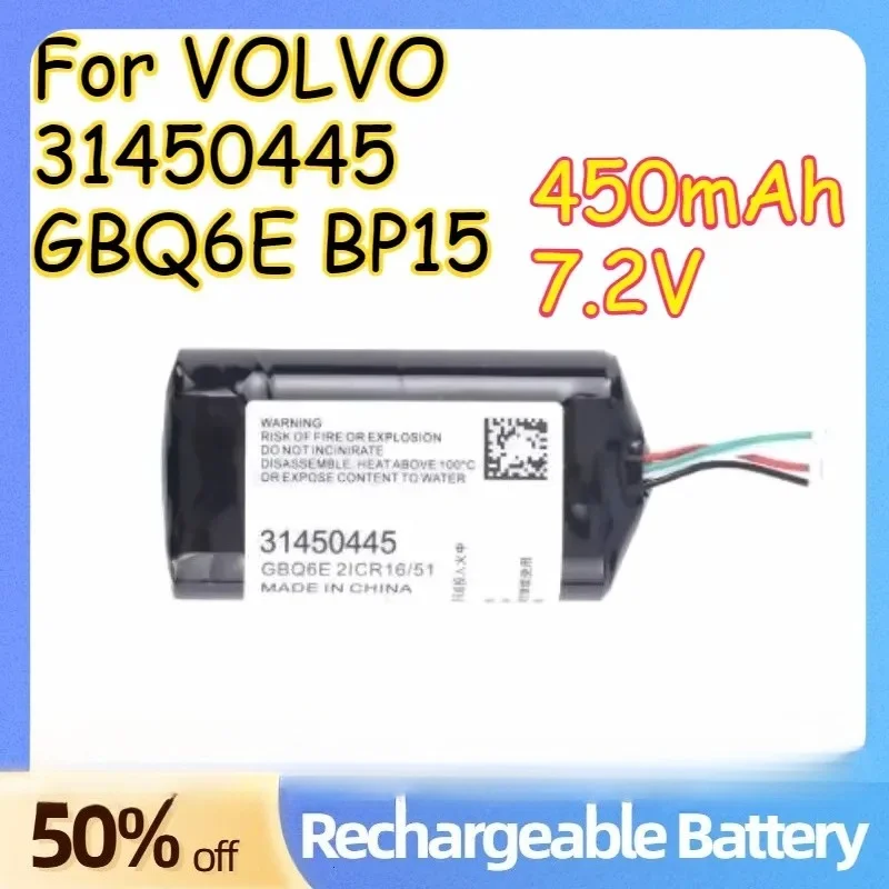 

7.2V 450mAh 3.24Wh Battery For VOLVO 31450445 GBQ6E BP15 VOLVO XC90 XC60 XC40 V90 V60 S90 Replacement VCM Gateway