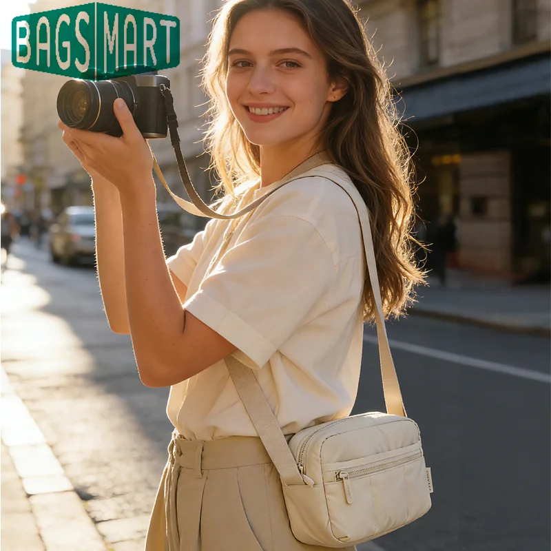 Bagsmart Sac BandoulièRe Pour Appareil Photo 2 En 1, Petit Sac à BandoulièRe Pour Appareil Photo, éTui Pour Appareil Photo Reflex NuméRique, Hybride, à BandoulièRe