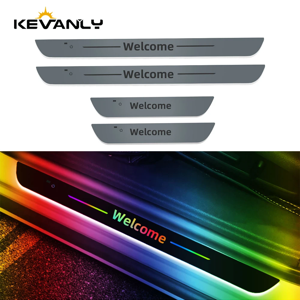 

KEVANLY Car welcome light Symphony RGB Door threshold light strip Induction Door lights LED Warning lights Neon atmosphere light