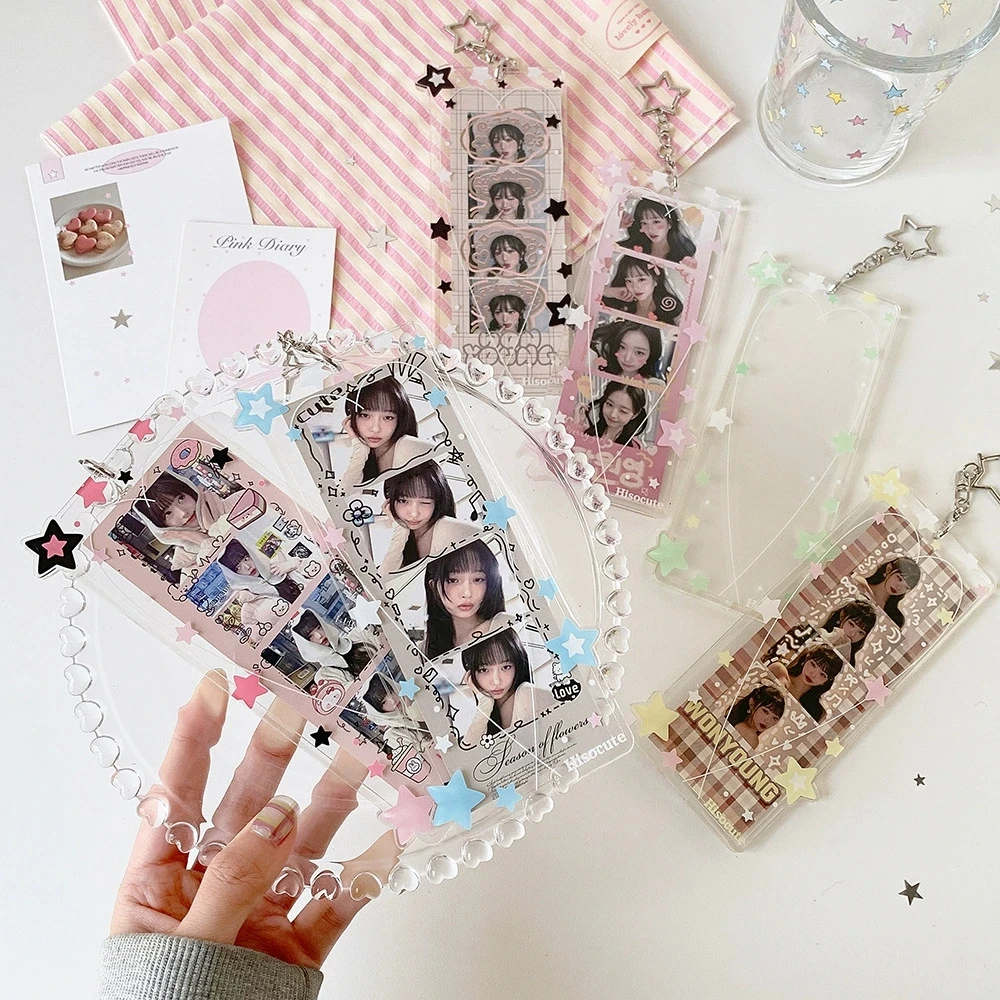 Star Heart-shaped Photo Booth Frames Acrylic Photo Booth Album For 2X6 Inch Photo Strips Wedding Album 2 X 6 Bookmark Holder