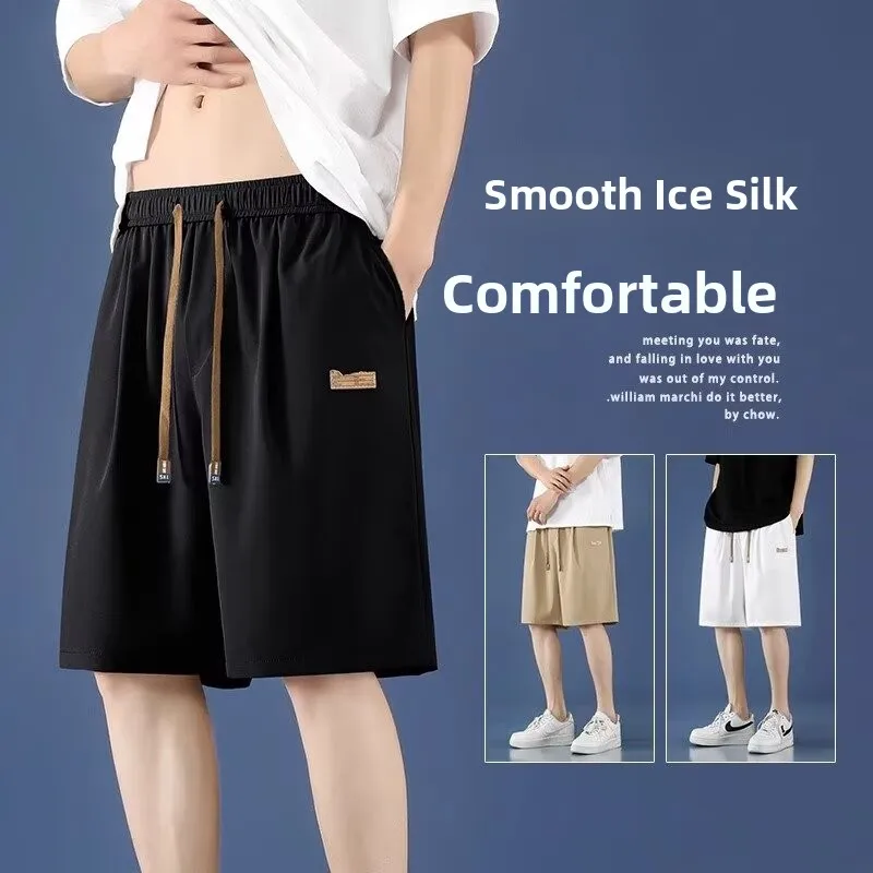 

Ice Silk Men's orts Thin Summer New Breathable Casual Five-Quarter Running Pants Qui Dry Spor Office Wear Straight Leg ...
