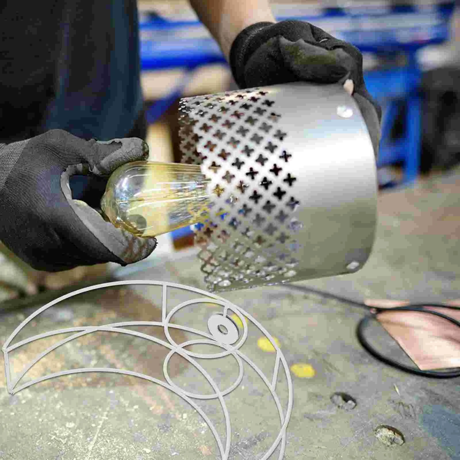 Soportes de pantalla de lámpara de mesa, marco de bricolaje, escritorio tipo luna, marcos de pantalla de Metal, bastidores de cubierta de luz de hierro