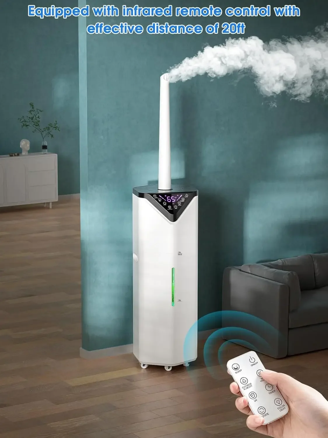 Humidifier for home Large Rooms up to 2800 ft², Wi-Fi APP and Remote Control, 5Gal 1000ml / h Mist Output Auto 180°Mist Tube Rot