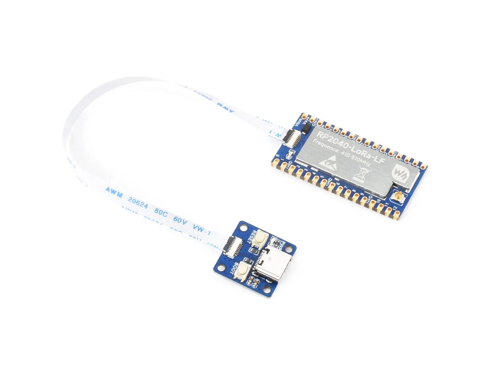 Placa de desenvolvimento Waveshare RP2040-LoRa-LF-Kit, integra chip RF SX1262, comunicação de longo alcance, opções para banda de frequência