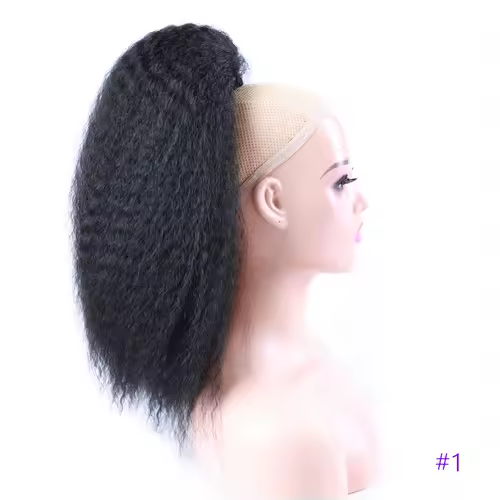Fake Synthetic Drawstring Ponytail Elastic Hair Extension For Women Kinky Curly Ponytail Synthetic Hair High Puff Afro Hairpiece - Image 15