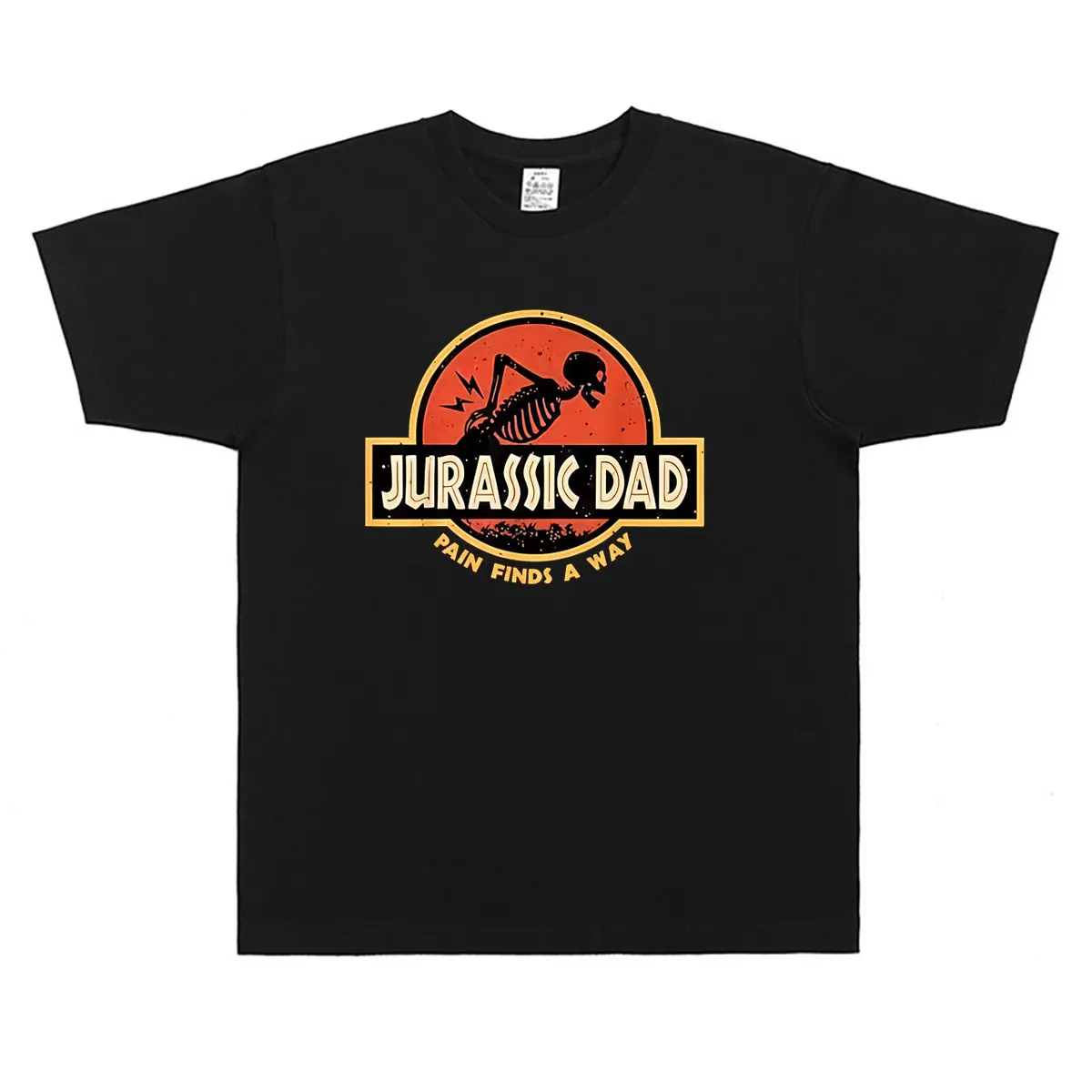 Jurassic Dad Pain Finds A Way Funny Sarcastic Skeleton Graphic T-shirt Men Women Casual Humor T Shirts Male Pure Cotton T-shirts