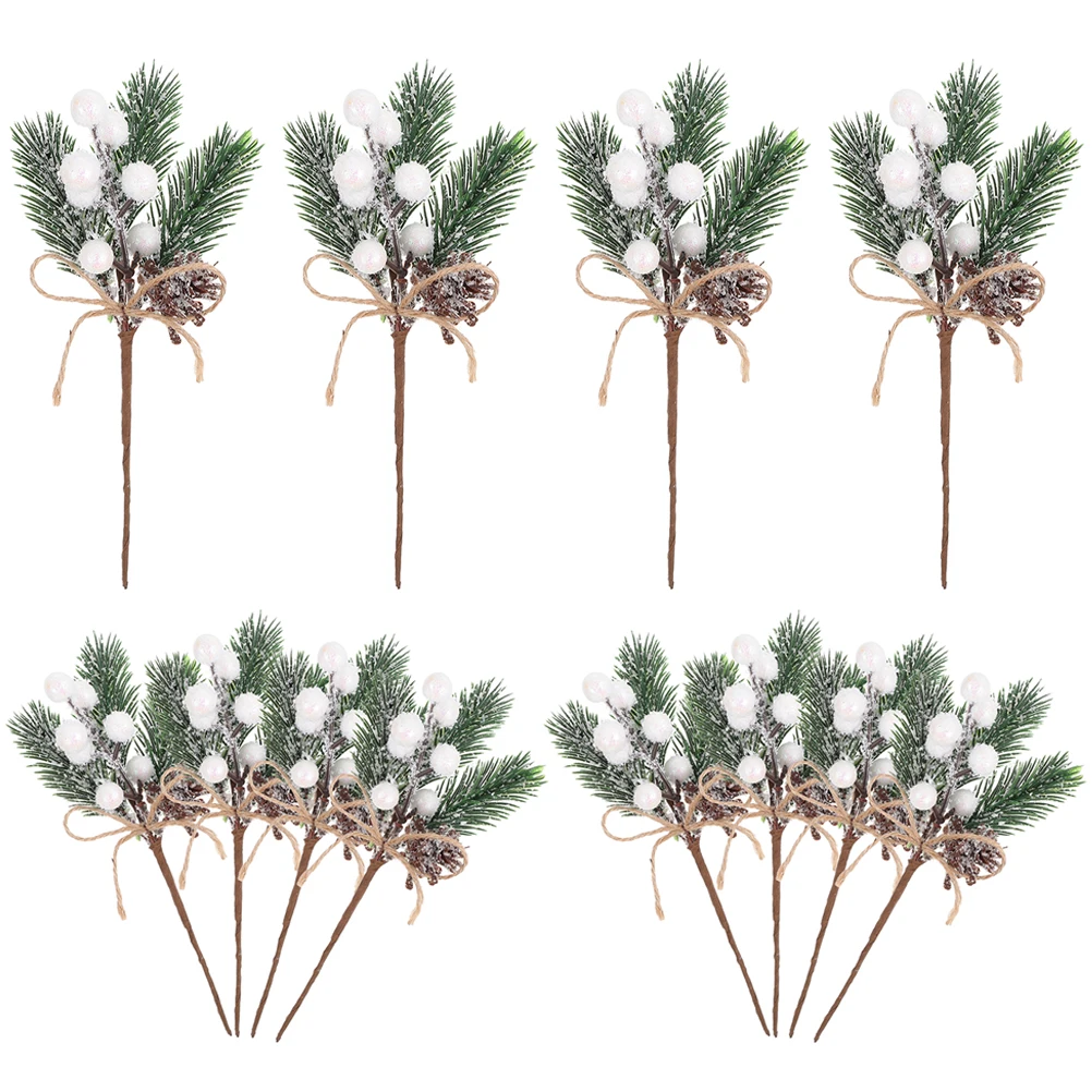 

12Pcs Fake Berry Branches Simulation Pine Decor for Home Wedding Party Desktop Adornment Artificial Plant Ornament Xmas Berry