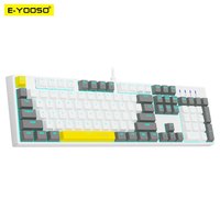 E-YOOSO Z14 USB Mechanical Gaming Wired Keyboard Red Blue Switch Monochrome LED Backlit 104 Key Gamer for Computer Laptop