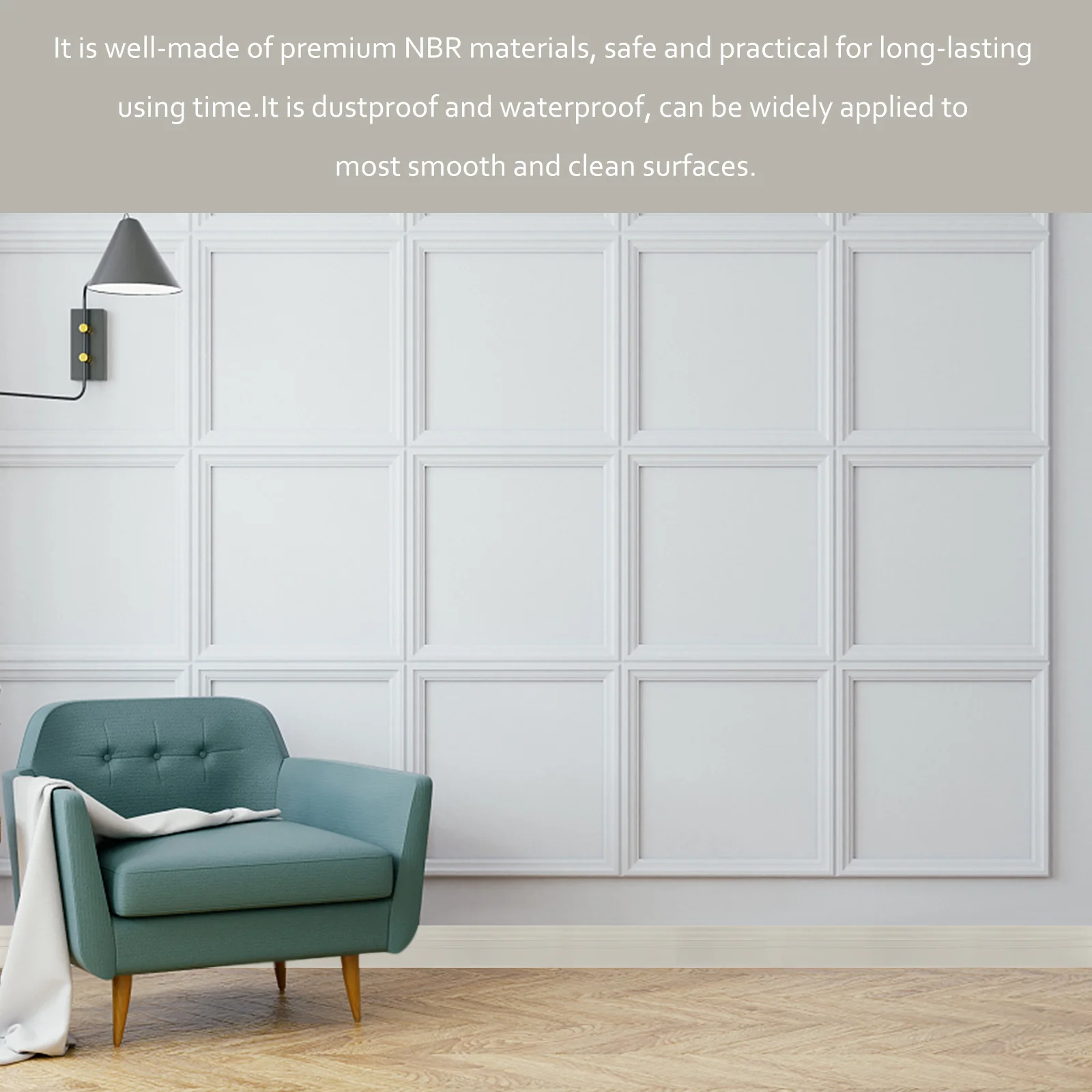 1 لفة 2 متر ذاتية اللصق اللوح تقليم مرنة Nbr المواد الغبار مقاوم للماء جدار صب للحمام المطبخ #4