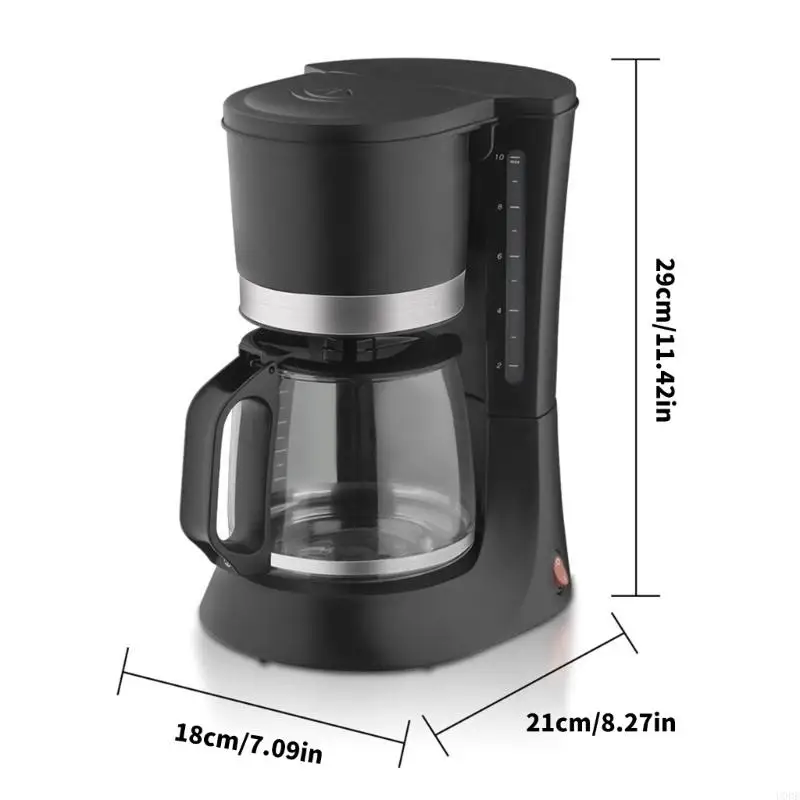 600ml의 열 유리병 전기 드립 커피 메이커가 있는 커피 머신