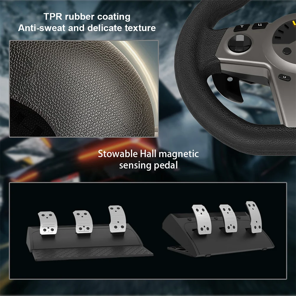 عجلة سباق مع ناقل حركة ودواسة ، عجلة قيادة Simracing درجة للكمبيوتر ، ويندوز 7 8 10 11 PS4 PS3 التبديل Xbox One #6