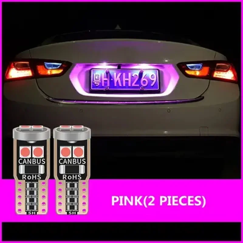 Multi-Color LED License Plate Bulbs, Ultra Bright T10 Lights, IP67 Waterproof, Easy Plug-and-Play Install