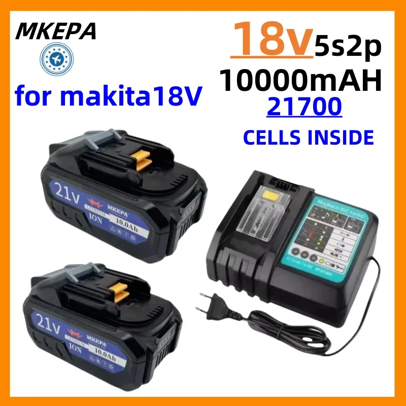 

21v 5S2P 10000mAh 21700 for Makita18V BL1830 lithium-ion rechargeable power tool battery 21V BL1860 BL1850 BL1860B BL1840