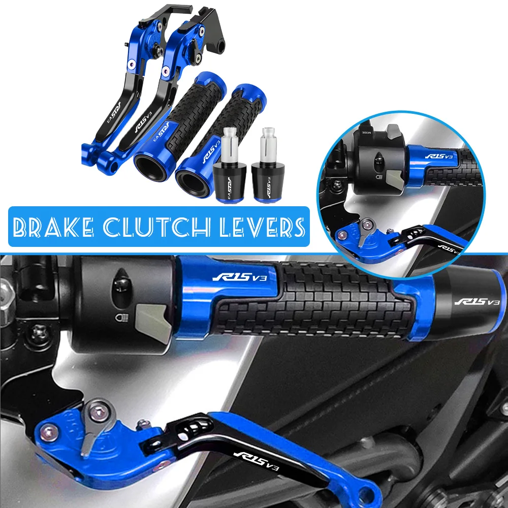 

New For YAMAHA YZFR15V3 YZF R15V3 R15 V3 2017-2019 Motorcycle Adjustable Brake Clutch Levers 22MM Handlebar Handle Grips Ends