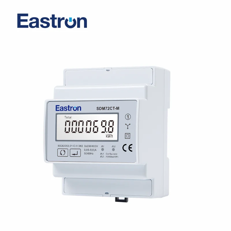 SDM72CT-M, Three Phase Four Wire Din Rail Energy Meter, 1A/5A CT connected, RS485 Modbus RTU and Pulse Output, Non-MID