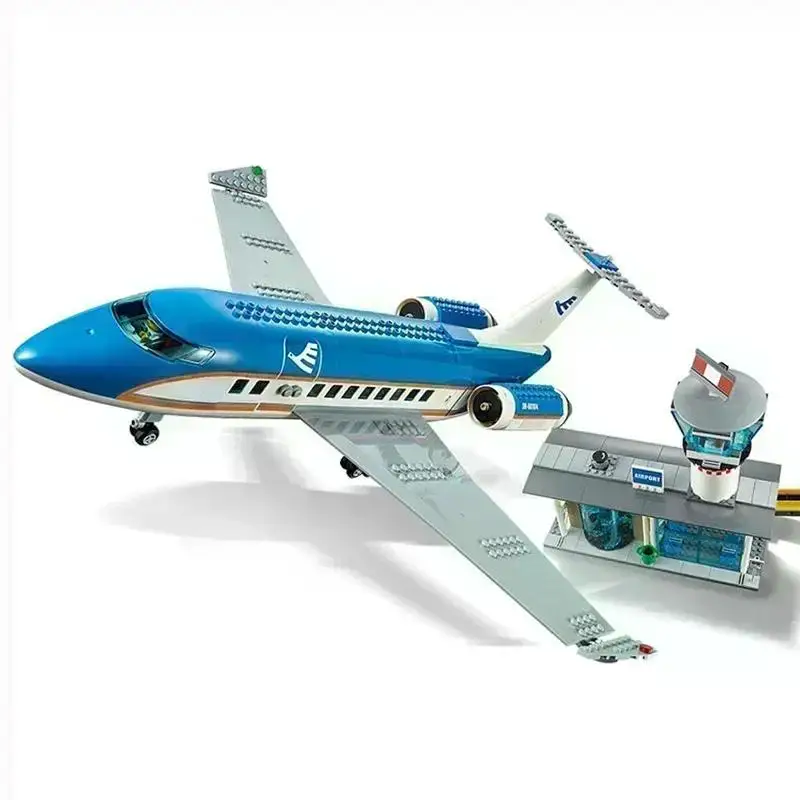 82031 Airplane Airport Station Brick Building Blocks kit costruzione aereo passeggeri compatibile 02043 60104 giocattoli per regalo per bambini