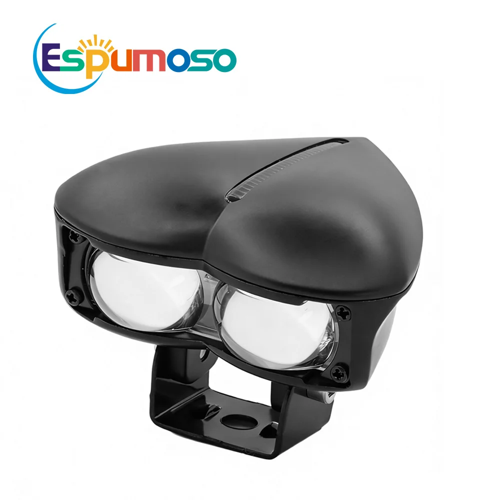 1pcs Motorcycle LED Headlight White High low beam Projector Lens ATV Scooter Driving Lamp Fog Light Auxiliary Spotlight Lamp