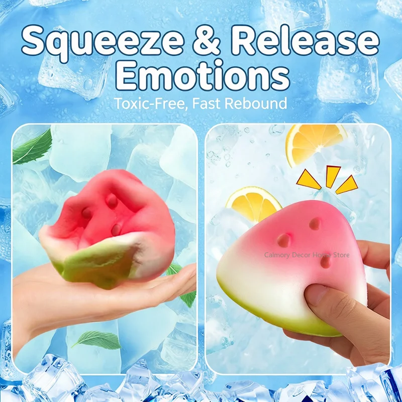 Squishy Watermelon Slow Rising Squishy Decompression Slow Rebound Fidget Gifts Anxiety Relief Hand Relax Ornament Декор Для Дома