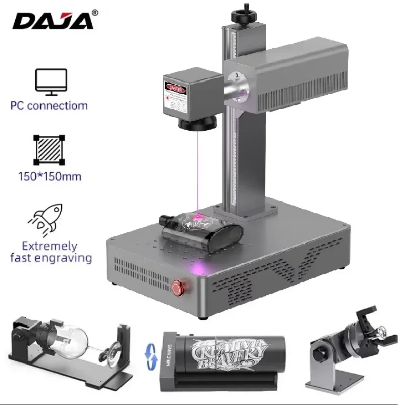 DAJA Ultraviolet Laser Marking Machine for All Materials Glass Silicone Metal Wood Plastic Leather Industrial CNC Laser Engraver