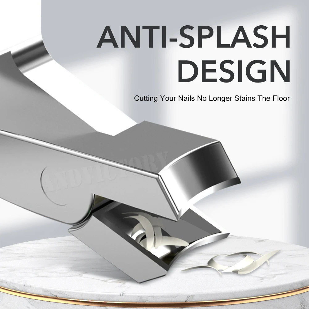 1Pcs Angled Head Toenail Clippers with Catcher Professional Ingrown Toe Nail Cutters for Thick Nails Clippers  Pedicure Tools