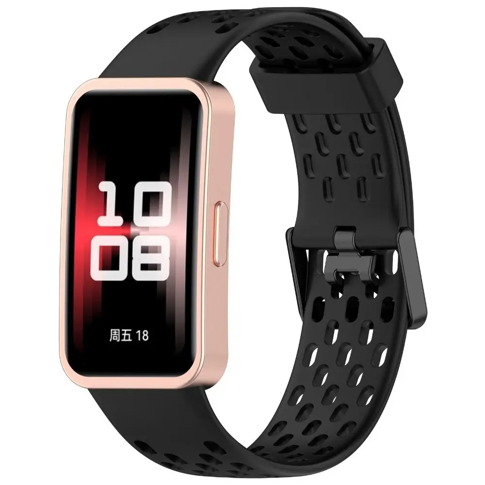 Nova pulseira de relógio de silicone de substituição respirável pulseira fivela acessórios pulseira para huawei band 9/8