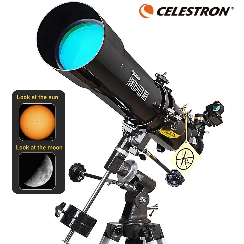 Teleskop Astronomi Powerseeker Teropong 80mm - 80EQ - Hitam