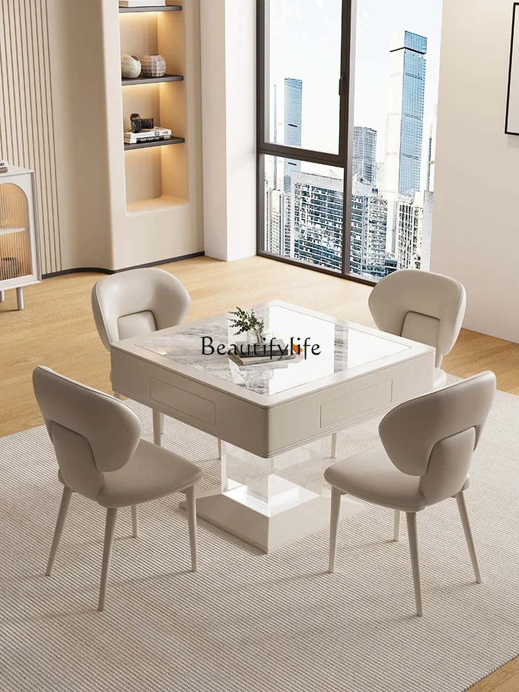 

LAcrylic Suspension Automatic Mahjong Dining Table Double-Use Modern Light Luxury Simple