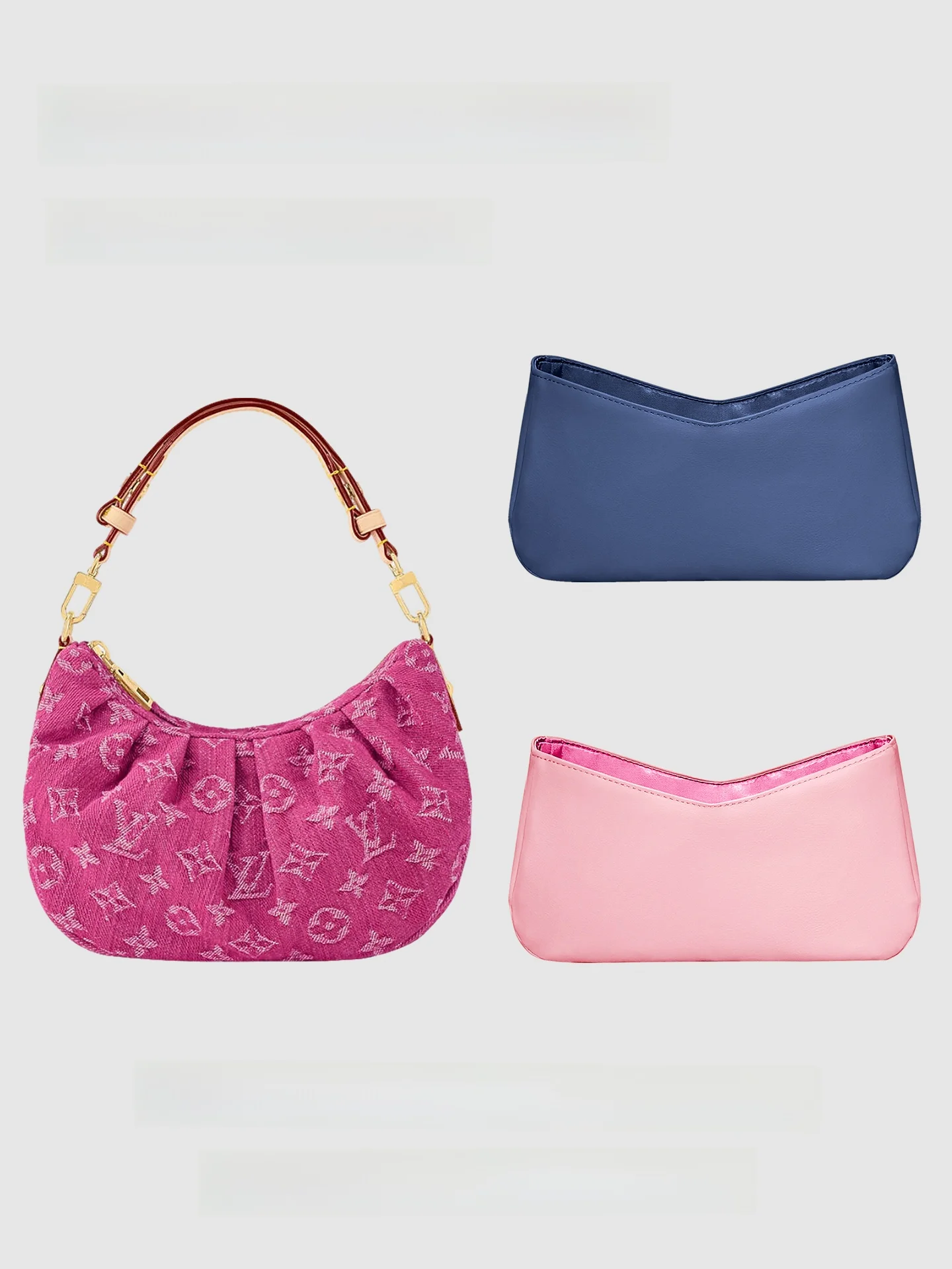 Bolsa Interior Ligera de Mezclilla para LV Pochette Valley de Wenjing, Bolsa de Almacenamiento Interior Azul, Bolsa de Cosmét...