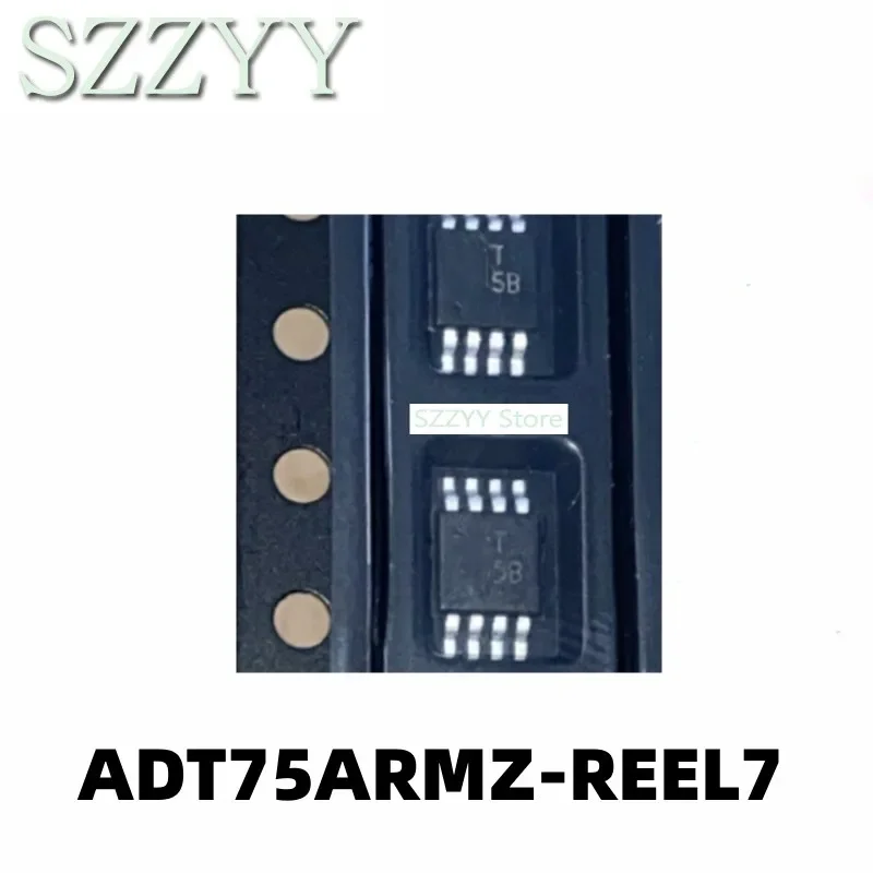 5PCS ADT75ARMZ-REEL7 screen printed T5B MSOP8 pin patch 12 bit digital temperature sensor chip