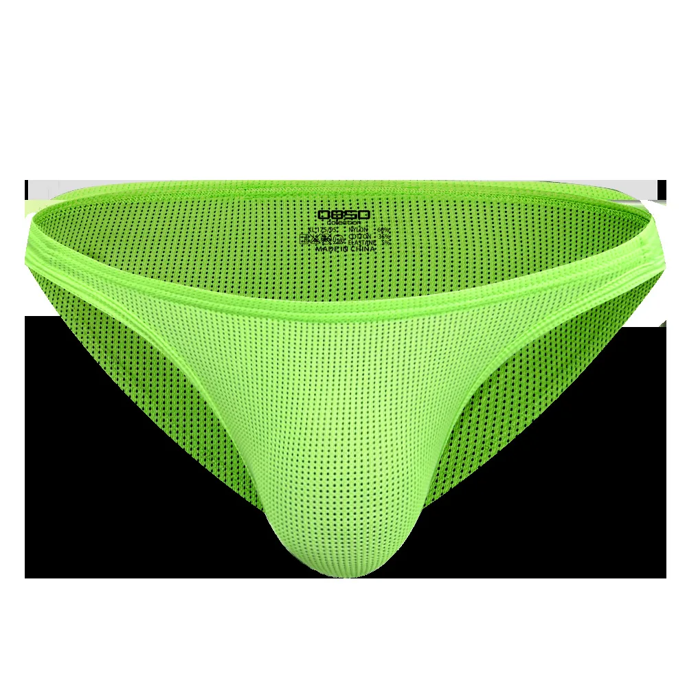 Gays Solid Color Mesh U Convex Pouch Brief Pants for Men Sexy High Fork Low Waist Bikini Underwear Youth Fashion Bottom Lingerie