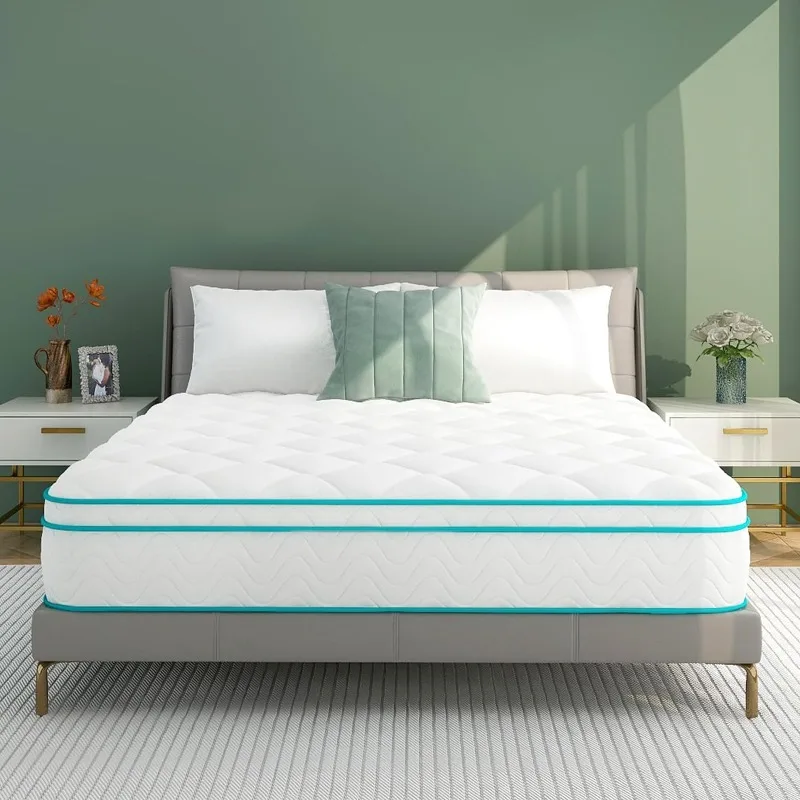 

Twin Mattress, Medium Firm Hybrid Mattress with Premium Foam and Wrapped Pocket Coils for Motion Isolation, Innerspring