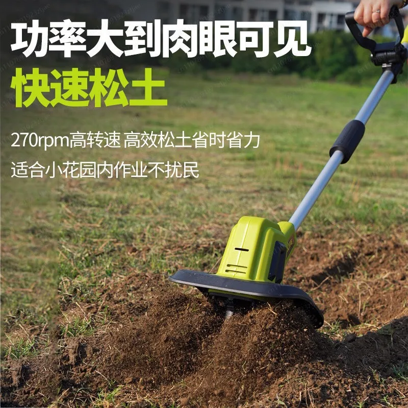 

Handheld lithium battery micro-tiller, scarifier, agricultural tiller, small household