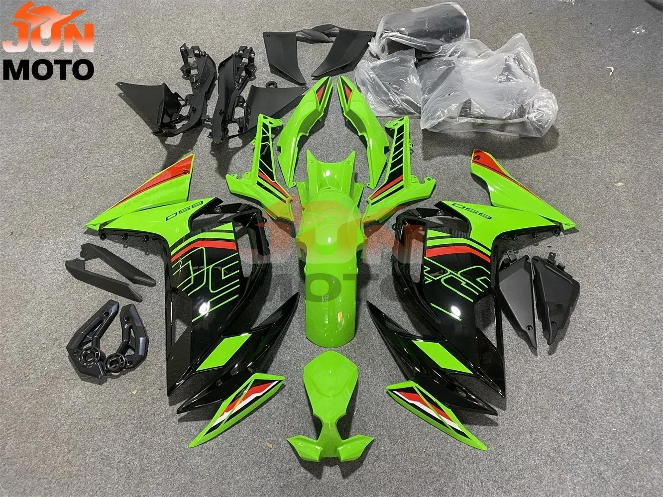 Комплект кастомных обтекателей JUN для мотоцикла Kawasaki ER6F Ninja650 er 6f ninja 650 2021 2020 2022 2023, бело-черный.