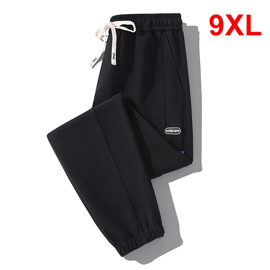 

Spring Autumn Sweatpants Men Jogger Pants Plus Size 9XL Fashion Casual Solid Color Trousers Elastic Waist