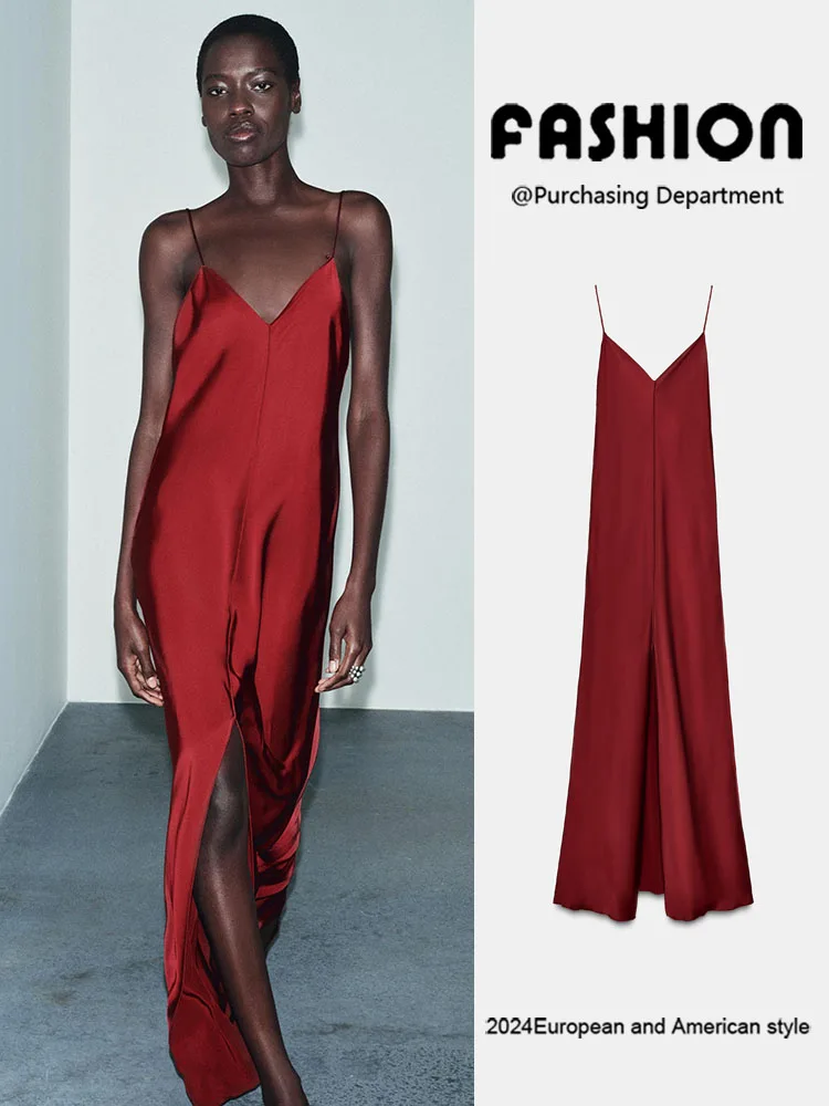 

2025 Winter New Faion Bal Silk Satin Feel Strapl Dr Long Evening Gown Ele Mysterious Sensual Sensation