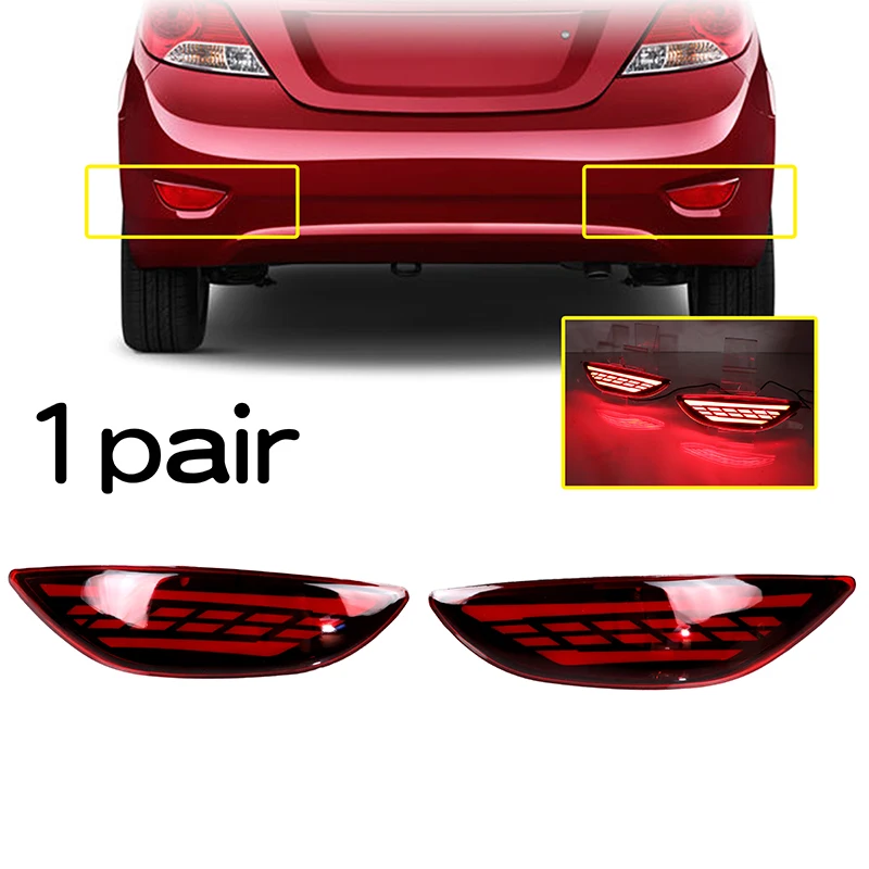 1 Pair Rear Bumper Reflector Light for Hyundai Accent Car High Position Brake Light Stop Warning Lamp Turn Signal Auto Tail Lamp