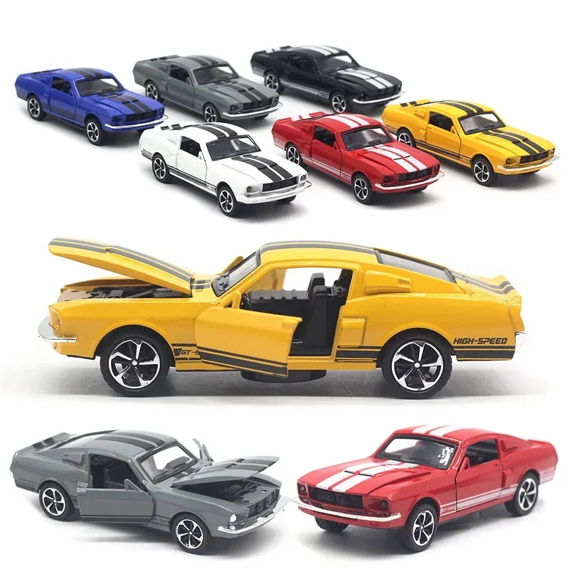 

1:32 Ford Mustang винтажный автомобиль, модель автомобиля из сплава, звуковой и световой автомобиль, игрушка, детский подарок, модные аксессуары