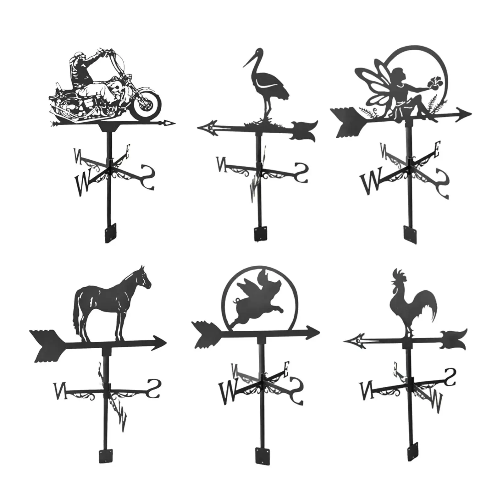 Retro Metal Weather Vane Animal Statue Practical Home Garden Crafts Ornament view 3